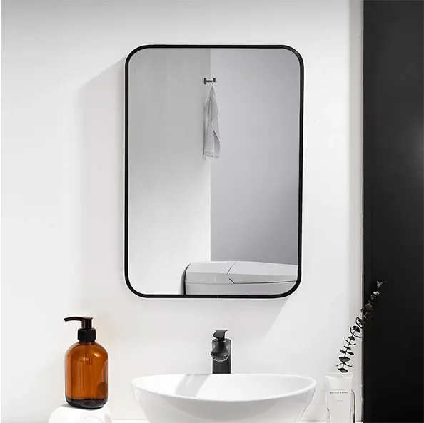 24″x30″ Aluminum Black Powder Coating Black Frame Mirror